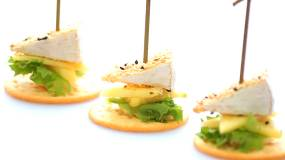 БРИ В СЕЗАМЕ С АНАНАСОМ НА КРЕКЕРЕ